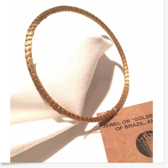 "Golden Grass" Art da Terra Skinny Bangle - Picture 1 of 3